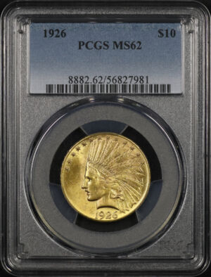 Obverse of this 1926 Indian $10 Motto PCGS MS-62