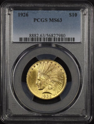 Obverse of this 1926 Indian $10 Motto PCGS MS-63
