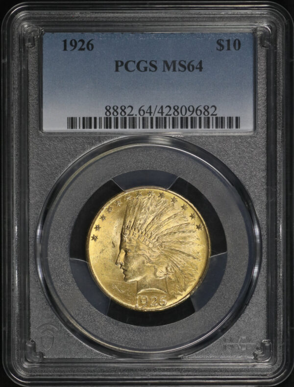 Obverse of this 1926 Indian $10 Motto PCGS MS-64