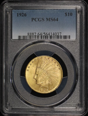 Obverse of this 1926 Indian $10 Motto PCGS MS-64