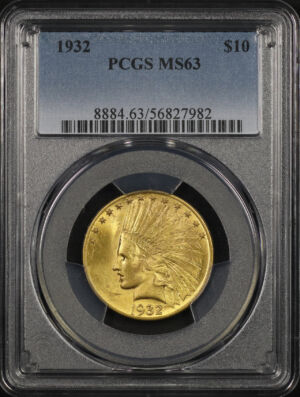 Obverse of this 1932 Indian $10 Motto PCGS MS-63