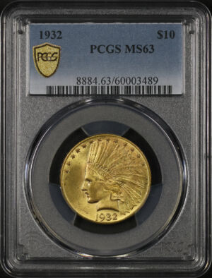Obverse of this 1932 Indian $10 Motto PCGS MS-63