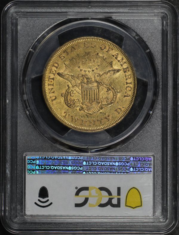 Reverse of this 1853/ Liberty Head $20 Type 1 Overdate PCGS AU-55 CAC