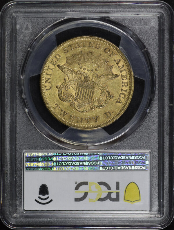 Reverse of this 1854 Liberty Head $20 Type 1 Small Date The Fairmont Collection PCGS AU-55