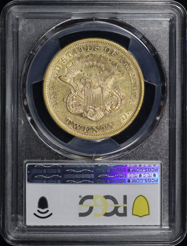 Reverse of this 1863 Liberty Head $20 Type 1 PCGS AU-53