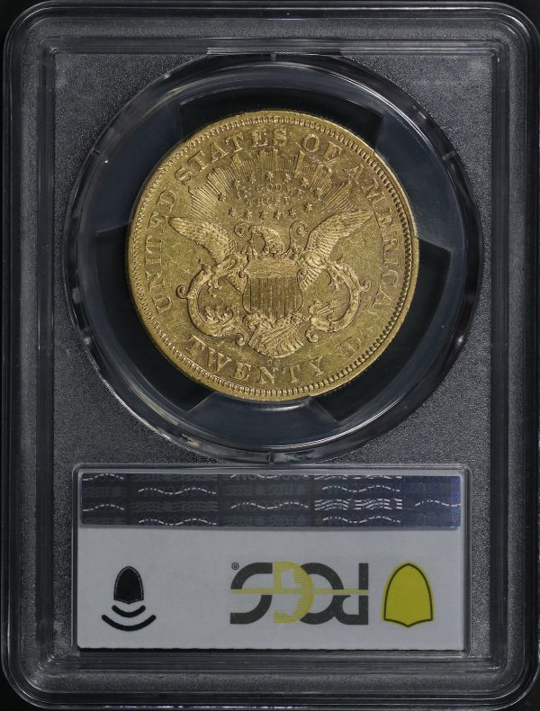 Reverse of this 1871-CC Liberty Head $20 PCGS AU-53