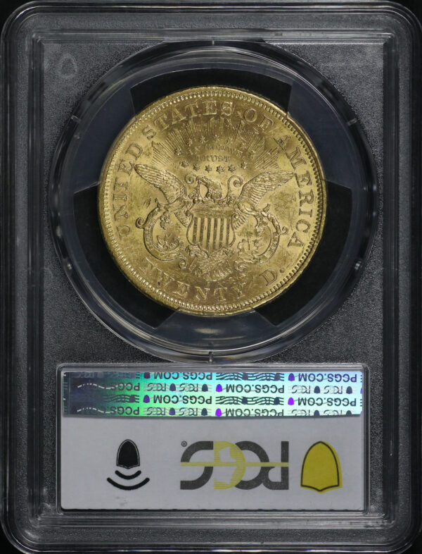 Reverse of this 1872-S Liberty Head $20 PCGS AU-58
