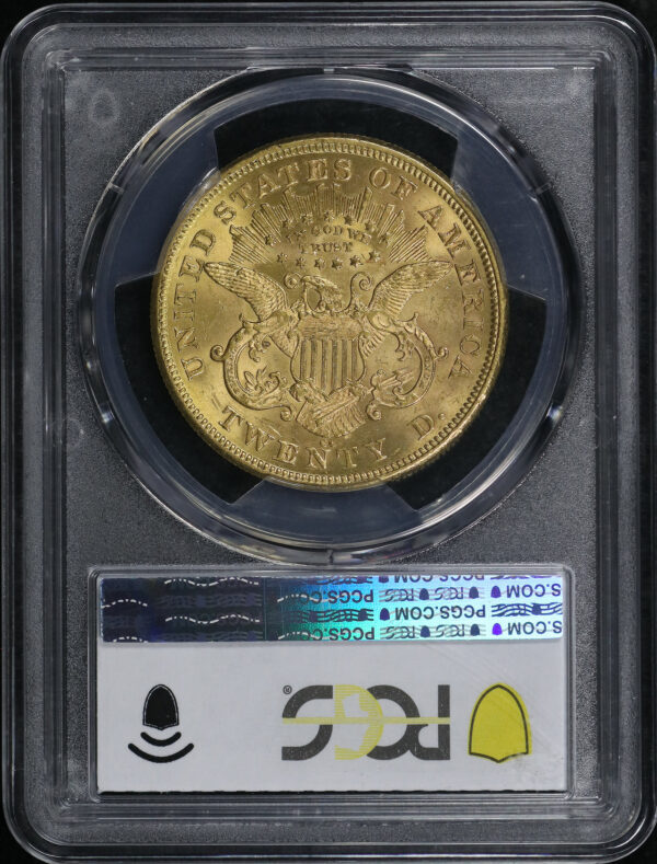 Reverse of this 1875-CC Liberty Head $20 PCGS MS-61 CAC