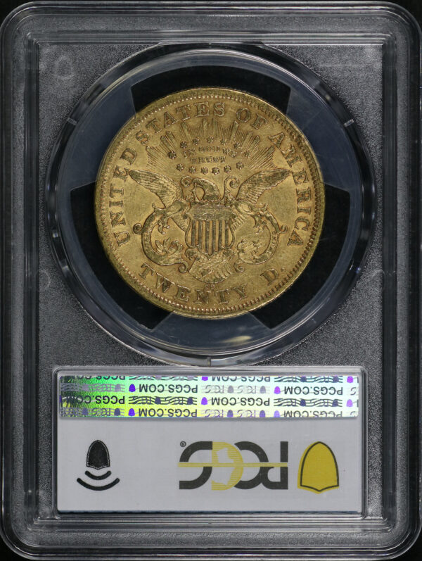 Reverse of this 1876-CC Liberty Head $20 PCGS XF-40