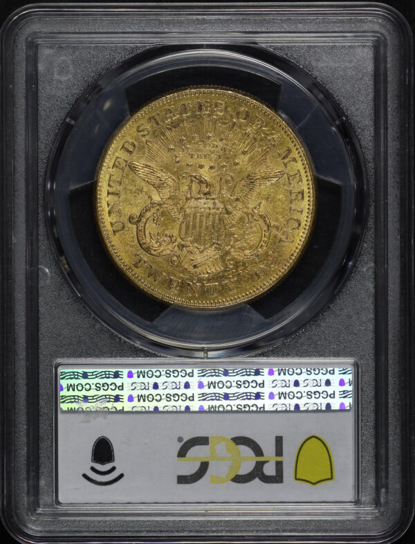 Reverse of this 1876-CC Liberty Head $20 PCGS MS-60