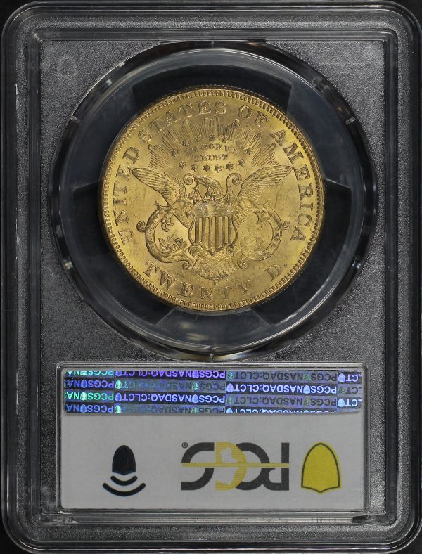 Reverse of this 1876-CC Liberty Head $20 PCGS MS-62