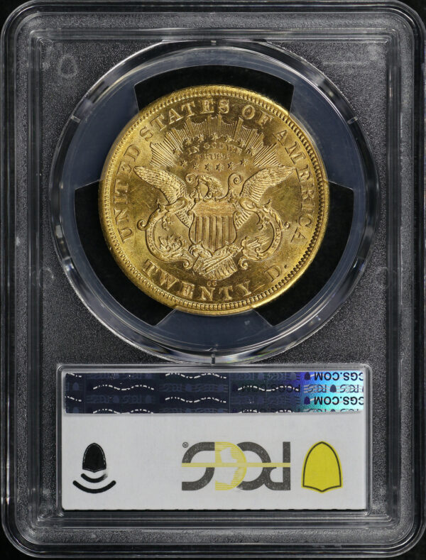 Reverse of this 1876-CC Liberty Head $20 PCGS MS-61