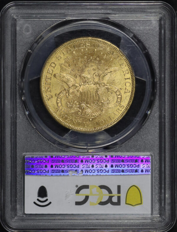 Reverse of this 1877-S Liberty Head $20 Type 3 PCGS MS-61