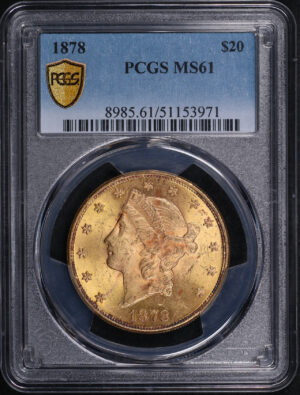 Obverse of this 1878 Liberty Head $20 Type 3 PCGS MS-61