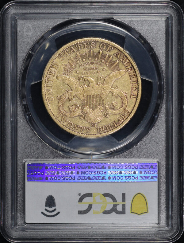 Reverse of this 1879-CC Liberty Head $20 Type 3 PCGS XF-45
