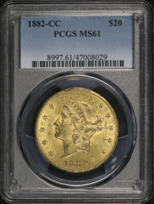 Obverse of this 1882-CC Liberty Head $20 Type 3 PCGS MS-61
