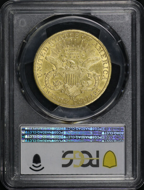 Reverse of this 1884-CC Liberty Head $20 Type 3 PCGS AU-50