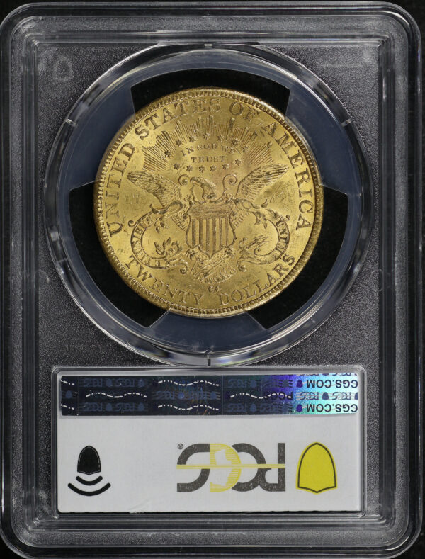 Reverse of this 1884-CC Liberty Head $20 Type 3 PCGS MS-61