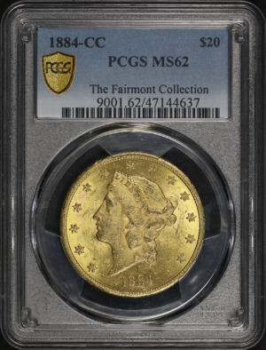 Obverse of this 1884-CC Liberty Head $20 Type 3 PCGS MS-62 The Fairmont Collection
