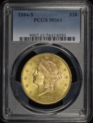 Obverse of this 1884-S Liberty Head $20 Type 3 PCGS MS-61