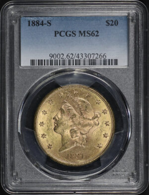 Obverse of this 1884-S Liberty Head $20 Type 3 PCGS MS-62