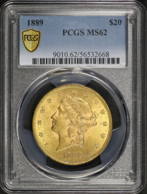 Obverse of this 1889 Liberty Head $20 Type 3 PCGS MS-62