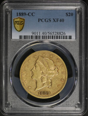 Obverse of this 1889-CC Liberty Head $20 Type 3 PCGS XF-40