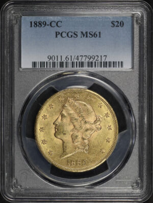 Obverse of this 1889-CC Liberty Head $20 Type 3 PCGS MS-61