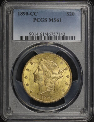 Obverse of this 1890-CC Liberty Head $20 Type 3 PCGS MS-61