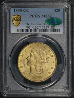 Obverse of this 1890-CC Liberty Head $20 Type 3 PCGS MS-62 CAC