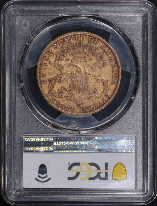 Reverse of this 1891-CC Liberty Head $20 Type 3 PCGS XF-45 CAC