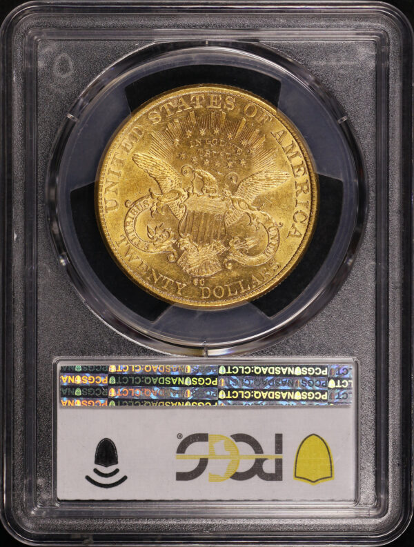 Reverse of this 1891-CC Liberty Head $20 Type 3 PCGS AU-55 CAC