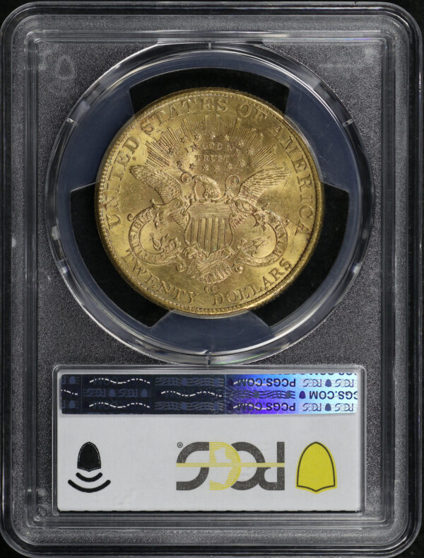 Reverse of this 1891-CC Liberty Head $20 Type 3 PCGS MS-61