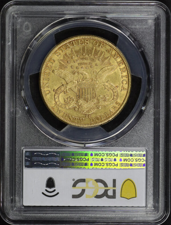 Reverse of this 1892-CC Liberty Head $20 Type 3 PCGS AU-53
