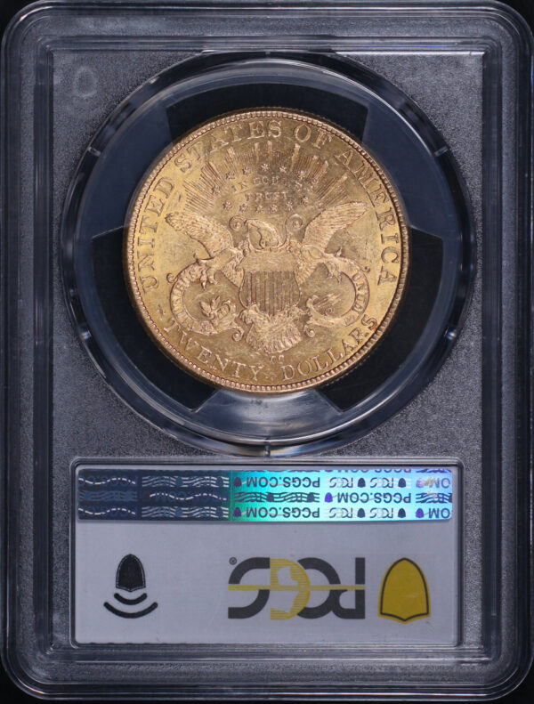 Reverse of this 1893-CC Liberty Head $20 Type 3 PCGS AU-55