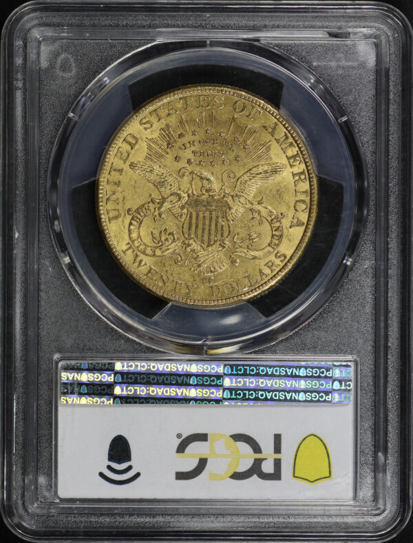 Reverse of this 1893-CC Liberty Head $20 Type 3 PCGS MS-61