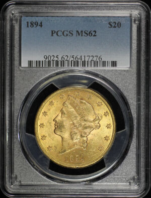 Obverse of this 1894 Liberty Head $20 Type 3 PCGS MS-62