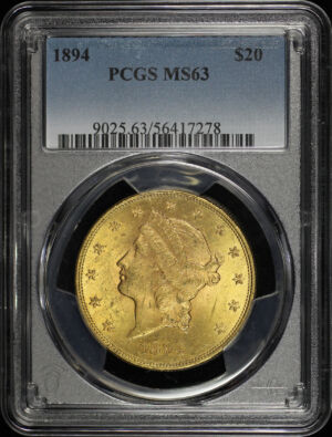Obverse of this 1894 Liberty Head $20 Type 3 PCGS MS-63