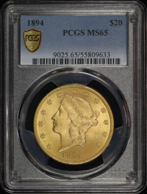 Obverse of this 1894 Liberty Head $20 Type 3 PCGS MS-65