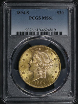 Obverse of this 1894-S Liberty Head $20 Type 3 PCGS MS-61