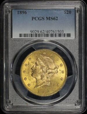Obverse of this 1896 Liberty Head $20 Type 3 PCGS MS-62