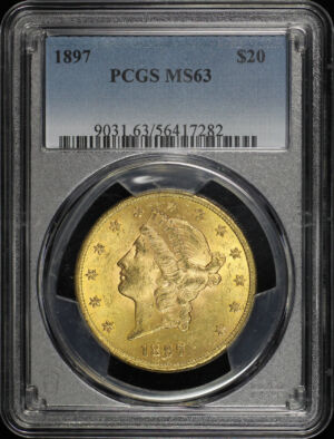Obverse of this 1897 Liberty Head $20 Type 3 PCGS MS-63