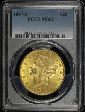Obverse of this 1897-S Liberty Head $20 Type 3 PCGS MS-62
