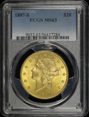 Obverse of this 1897-S Liberty Head $20 Type 3 PCGS MS-63
