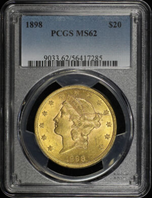Obverse of this 1898 Liberty Head $20 Type 3 PCGS MS-62