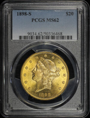 Obverse of this 1898-S Liberty Head $20 Type 3 PCGS MS-62