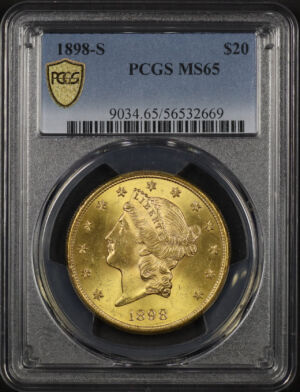Obverse of this 1898-S Liberty Head $20 Type 3 PCGS MS-65