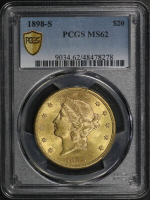 Obverse of this 1898-S Liberty Head $20 Type 3 PCGS MS-62