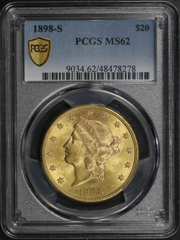 Obverse of this 1898-S Liberty Head $20 Type 3 PCGS MS-62