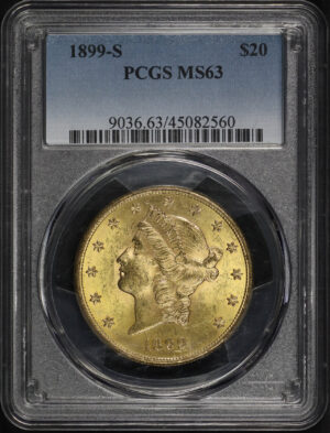 Obverse of this 1899-S Liberty Head $20 Type 3 PCGS MS-63